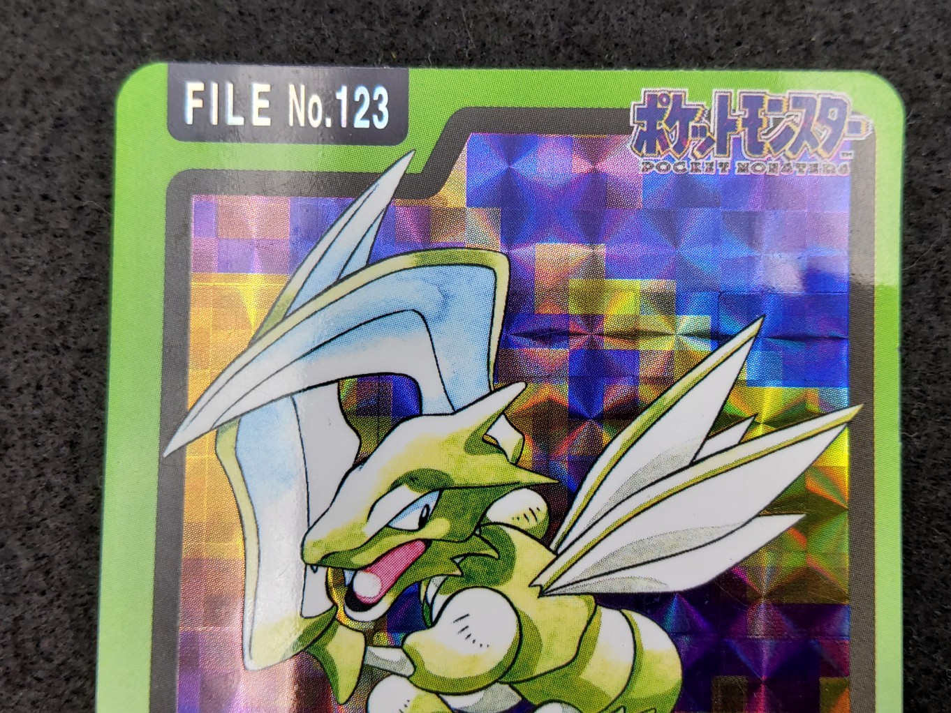 Pokemon Carddass 1997 File No 123 Insecateur Scyther Prisme Retro