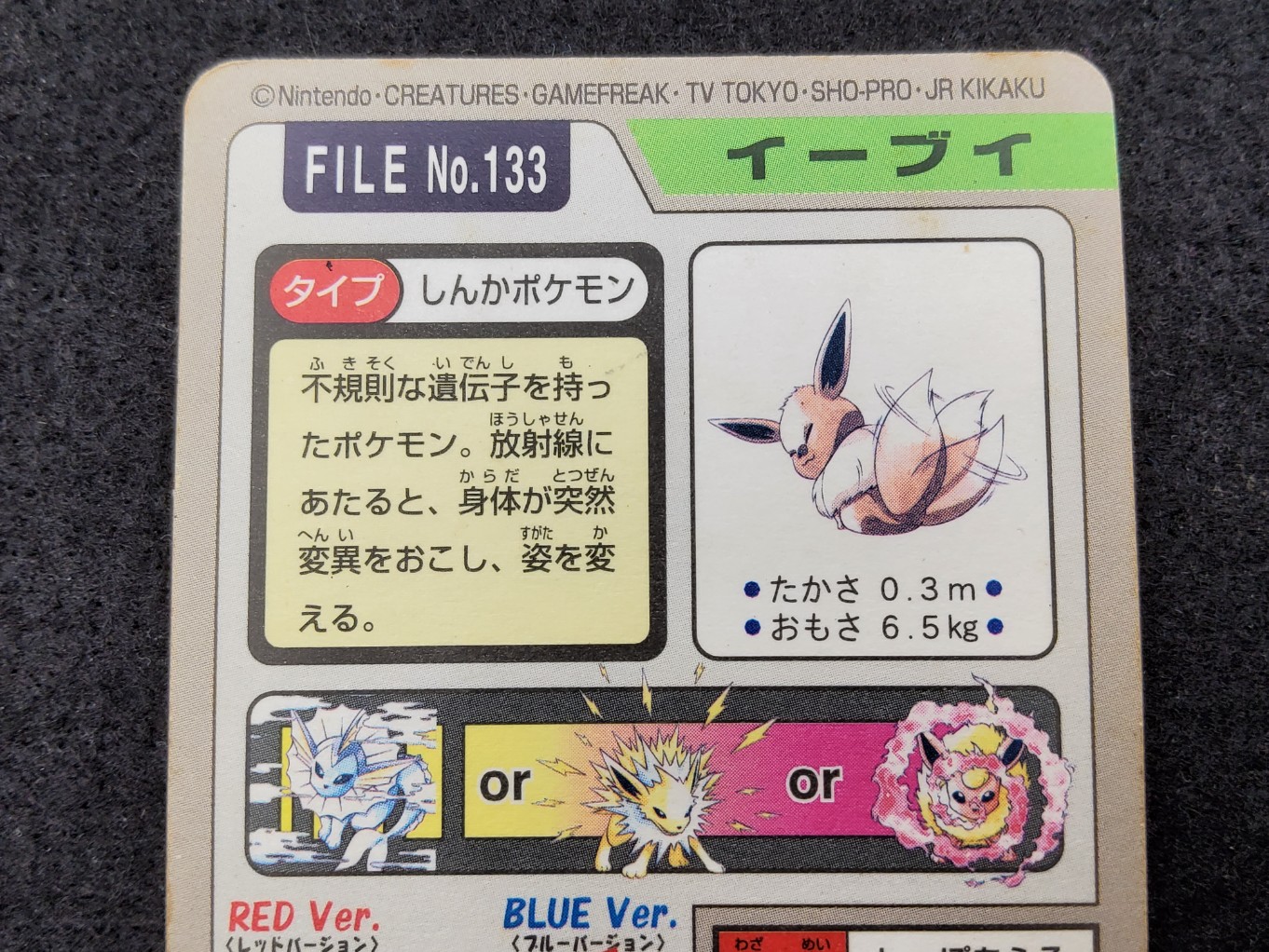 Pokemon Carddass 1997 File No.133 Evoli : Eevee Holo B00004