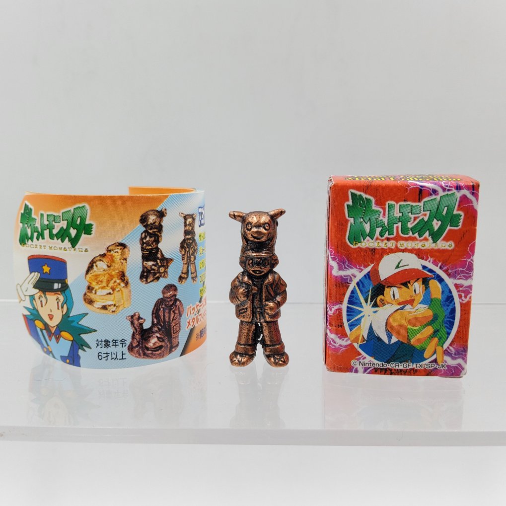 Pokemon Anime Version Metal Collection Figure - Ash Ketchum & Pikachu Copper Color 00001