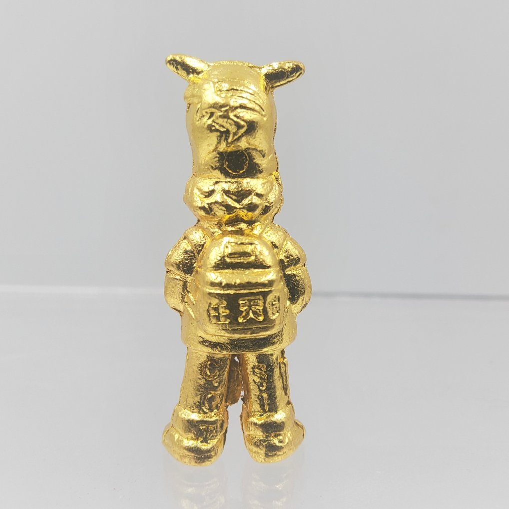 Pokemon Anime Version Metal Collection Figure - Ash Ketchum & Pikachu Gold Color 00003