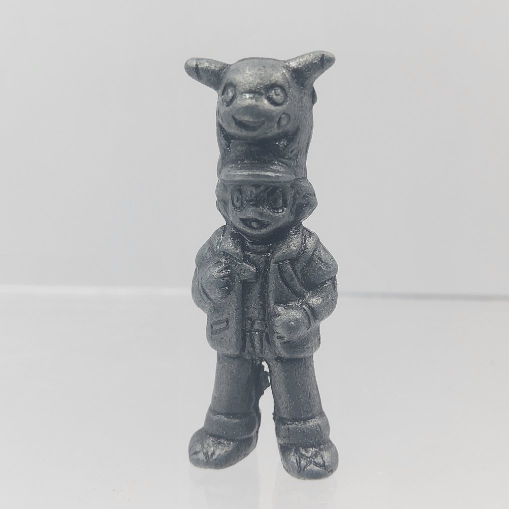 Pokemon Anime Version Metal Collection Figure - Ash Ketchum & Pikachu Gunmetal Color 00002