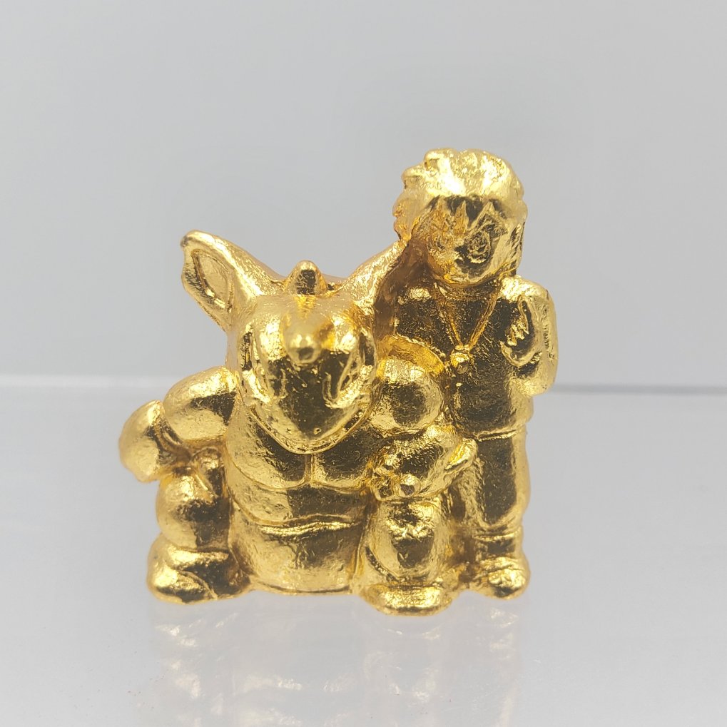 Pokemon Anime Version Metal Collection Figure - Gary Oak & Nidoking Gold Color 00002