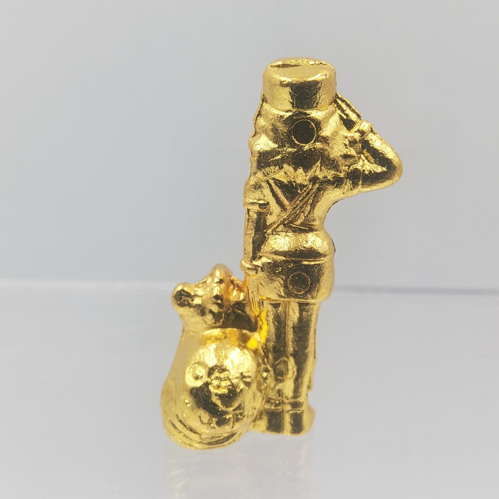 Pokemon Anime Version Metal Collection Figure - Officer Jenny & Growlithe Gold Color 00003