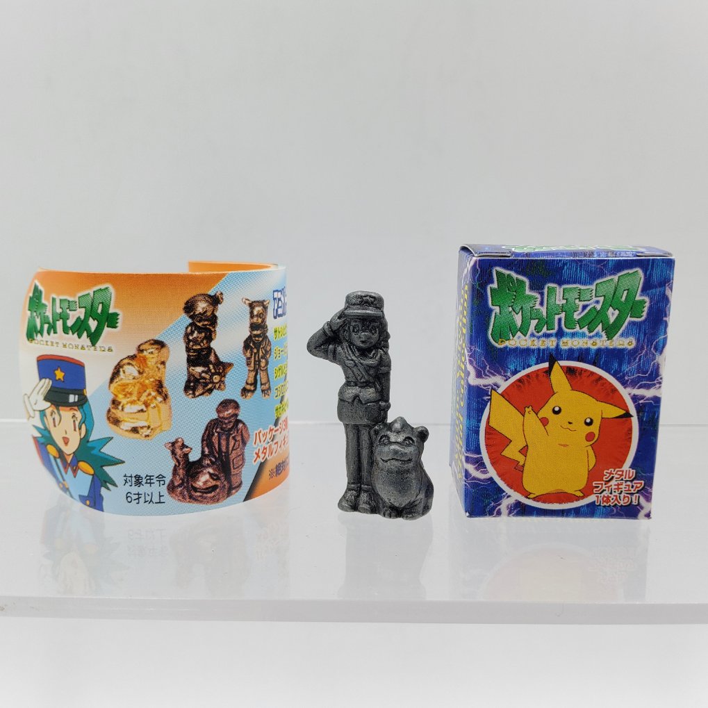 Pokemon Anime Version Metal Collection Figure - Officer Jenny & Growlithe Gunmetal Color 00001